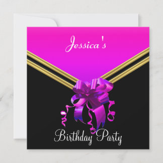Popular Black Pink and Bow Party Invitation