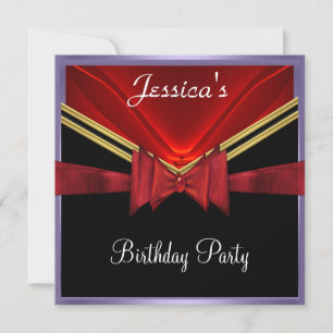 Popular Black Red Party Invitation