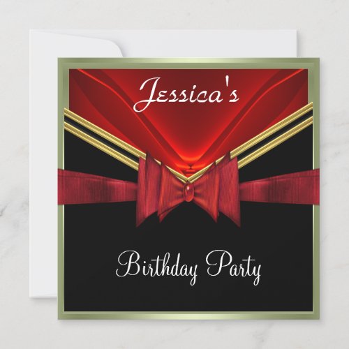 Popular Black Red Party Invitation