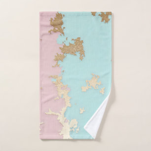 Popular Blush Pink Mint Gold Luxury Collection Bath Towel Set