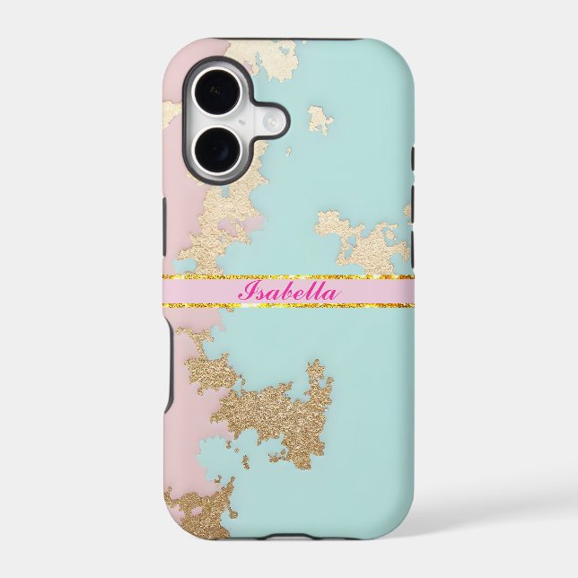 Popular Blush Pink Mint Gold Luxury Collection Case-Mate iPhone Case (Back)