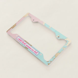 Popular Blush Pink Mint Gold Luxury Collection License Plate Frame