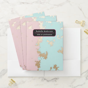 Popular Blush Pink Mint Gold Luxury Collection Pocket Folder