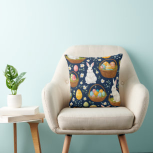 Popular Bunny Happy Easter Collection Throw Pillow