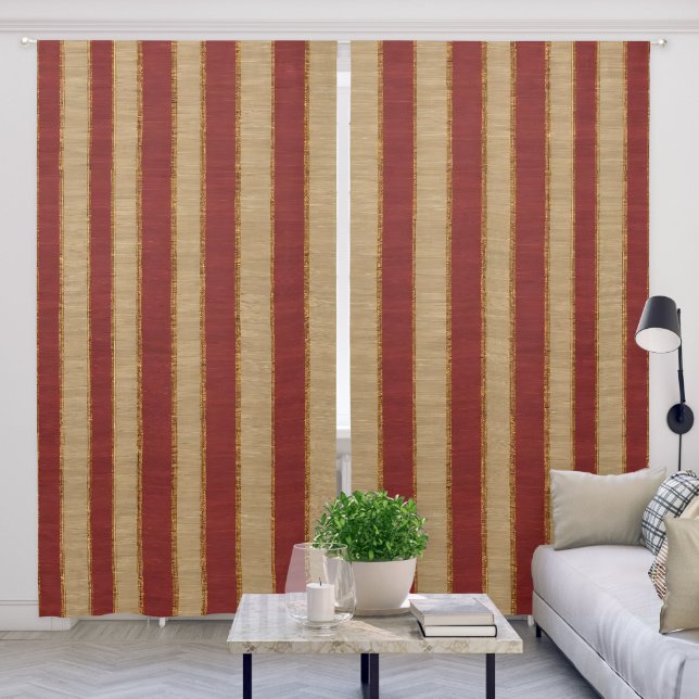Popular Burgundy Gold Luxury Linen Collection Blackout Curtains (Living Room)