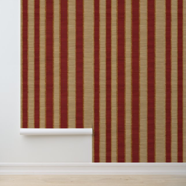 Popular Burgundy Gold Luxury Linen Collection Wallpaper (Application)
