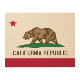 Popular California Republic Flag Wood Wall Art