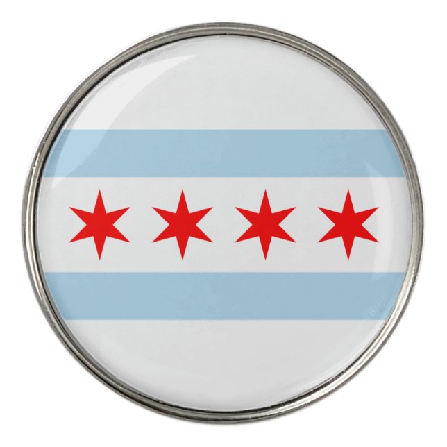 Popular Chicago Flag Golf Ball Marker (Front)