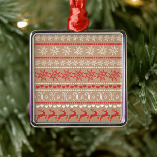 Popular Christmas Holiday pattern Metal Ornament