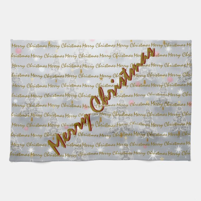 Popular Christmas Luxury Christmas Trees Kitchen Towel (Horizontal)