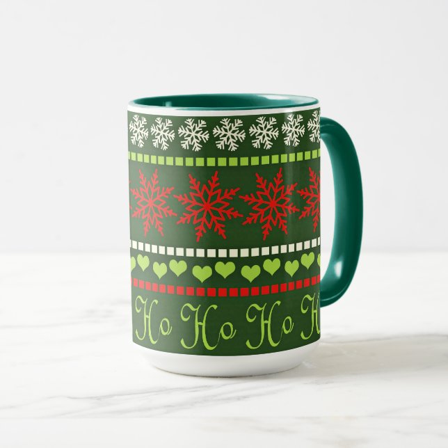 Popular Christmas Repeating Pattern Mug (Front Right)