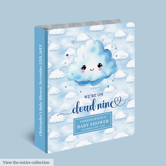 Popular Cloud Nine Baby Boy Album Custom Name Gift 3 Ring Binder (Popular Cloud Nine Baby Boy Album Custom Name Gift)