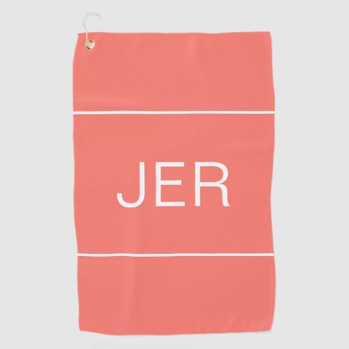 Popular Coral Custom Monogrammed Golfers Best Golf Towel