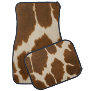 Popular Cow Faux Leather Elegant Collection Car Floor Mat