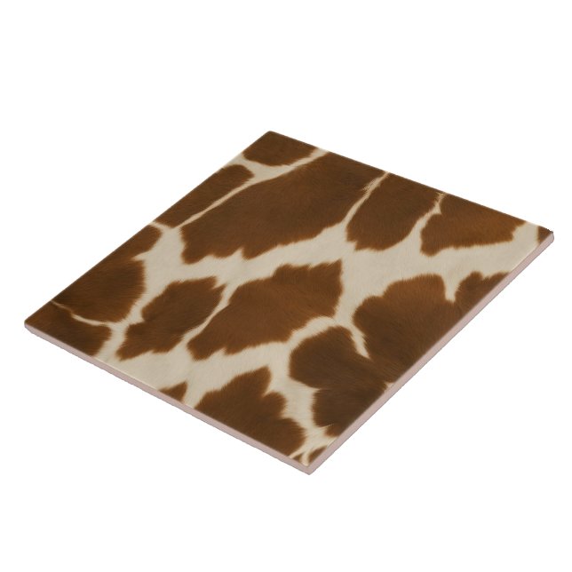 Popular Cow Faux Leather Elegant Collection Ceramic Tile (Side)