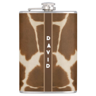 Popular Cow Faux Leather Elegant Collection Flask