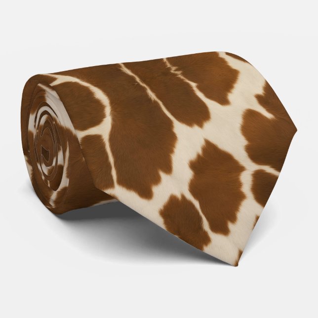 Popular Cow Faux Leather Elegant Collection Neck Tie (Rolled)