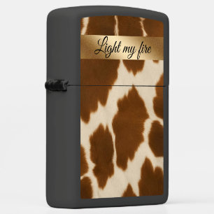 Popular Cow Faux Leather Elegant Collection Zippo Lighter
