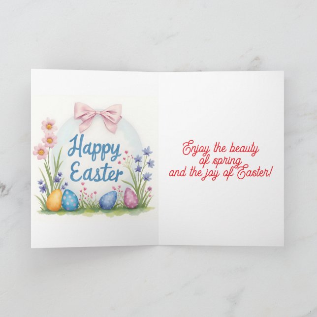 Popular Easter Eggs Beautiful Collection Holiday Card (Inside)