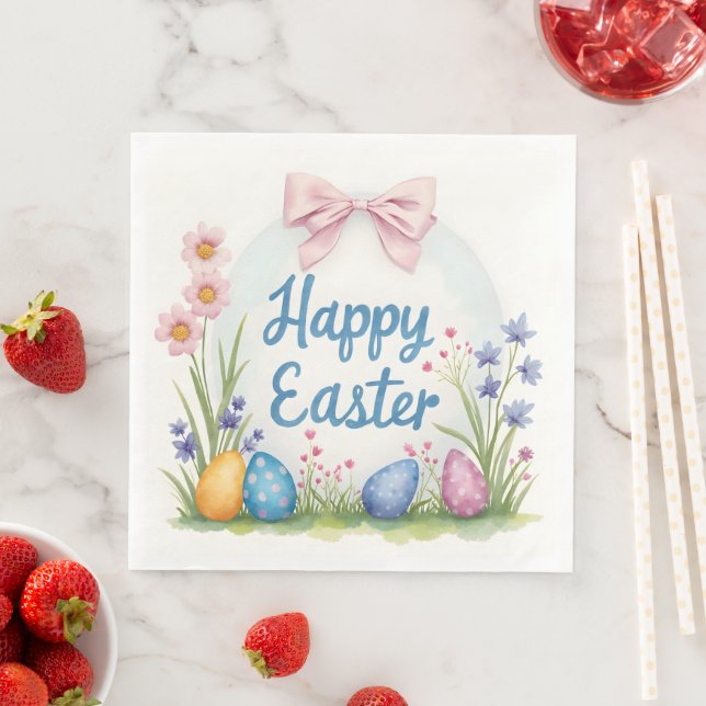 Popular Easter Eggs Beautiful Collection Paper Dinner Napkins (Insitu)