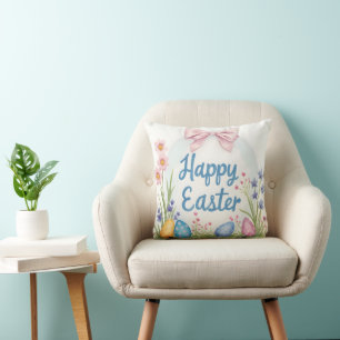 Popular Easter Eggs Beautiful Collection Throw Pillow