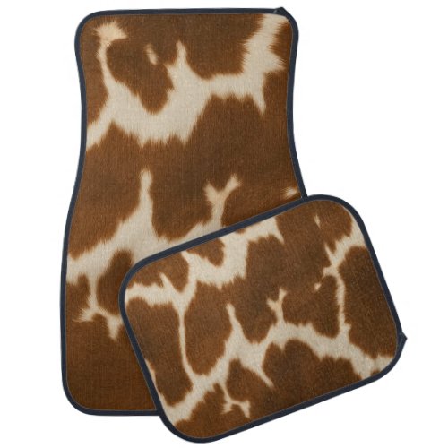 Popular Elegant Cow Faux Leather Collection Car Floor Mat