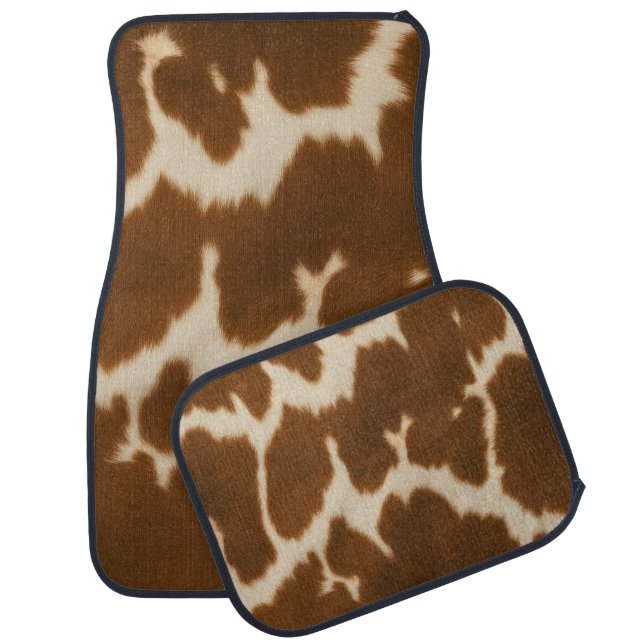 Popular Elegant Cow Faux Leather Collection Car Floor Mat (Set)