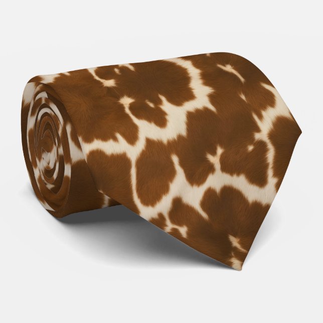 Popular Elegant Cow Faux Leather Collection Neck Tie (Rolled)