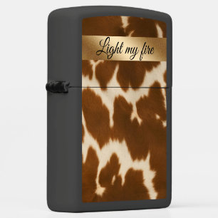 Popular Elegant Cow Faux Leather Collection Zippo Lighter