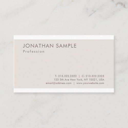 Popular Elegant Minimalist Design Modern Plain Business Card