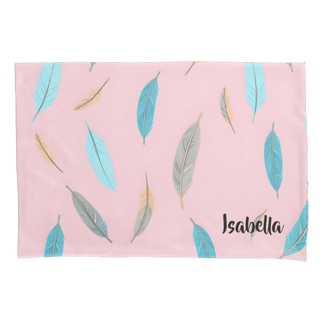 Popular Feathers Luxury Boho Collection Pillow Case (Front)