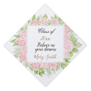 Popular Floral Customize Rose Graduation Cap Topper