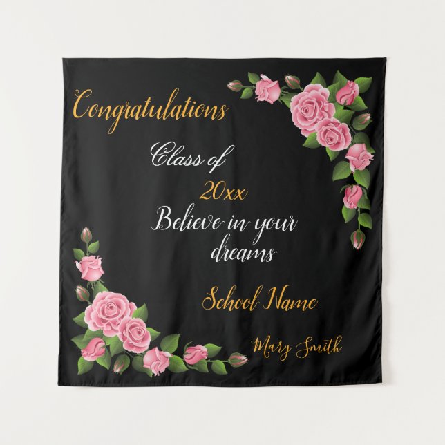 Popular Floral Customize Rose Tapestry (Front)