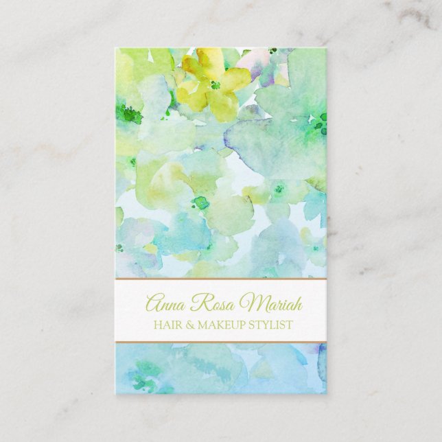 *~* Popular Floral Pattern Girly Beauty Chic Spa Business Card (Front)
