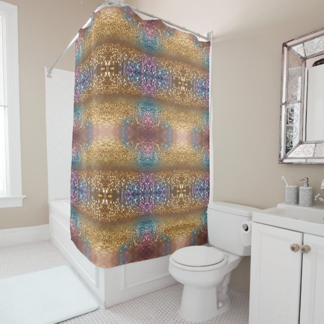 Popular Glitter Opal Holographic Collection Shower Curtain (In Situ)
