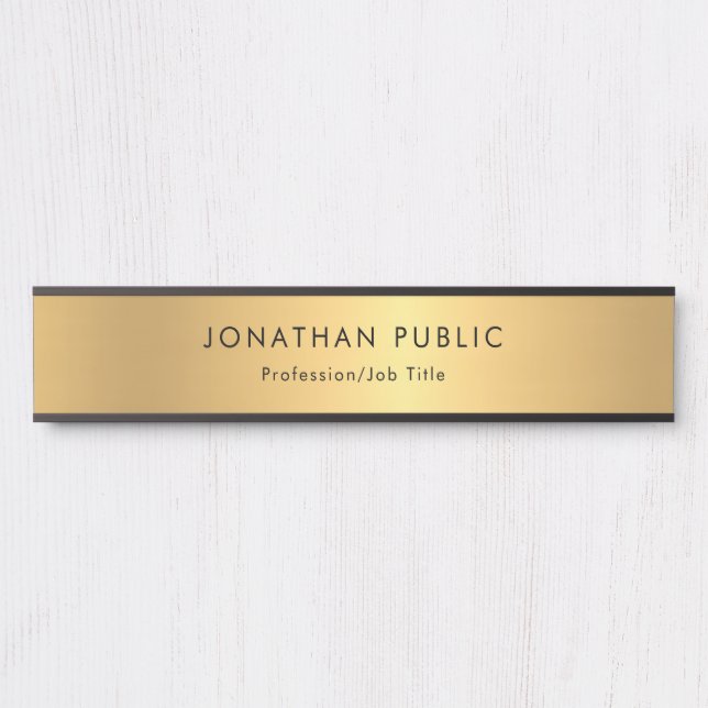 Popular Gold Look Glamorous Modern Template Door Sign (Front)