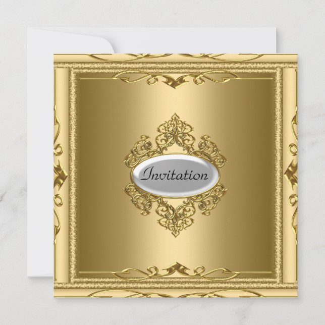 Popular gold Stylish Party Invitation (Front)