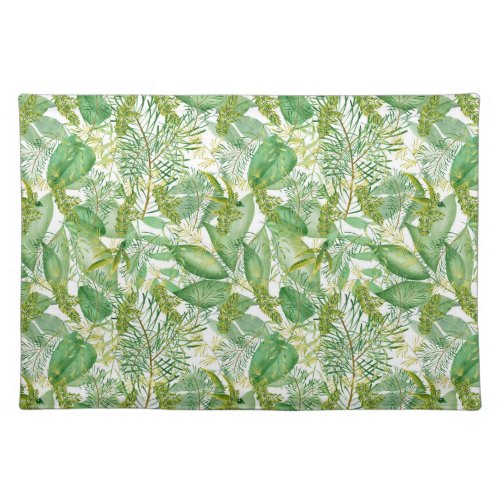 Popular green leaf pattern home decor placemat