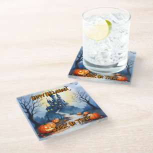 Popular Halloween Spooky Cute Collection Glass Coaster