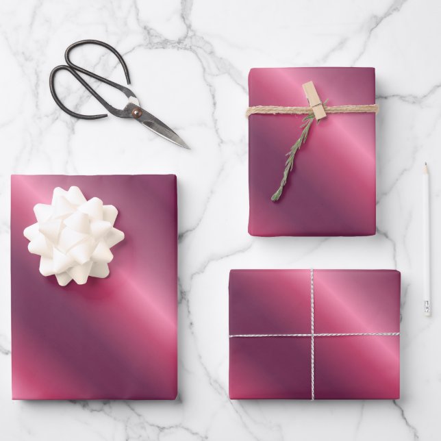 Popular Holiday Christmas Birthday Bordeaux Gift Wrapping Paper Sheets (Front)