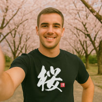 Popular Kanji [桜] Cherry Blossoms T-Shirt