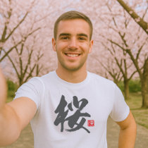 Popular Kanji [桜] Cherry Blossoms T-Shirt