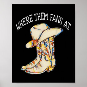 Popular Line Dance Song With Cowboy Hat & Boot Poster