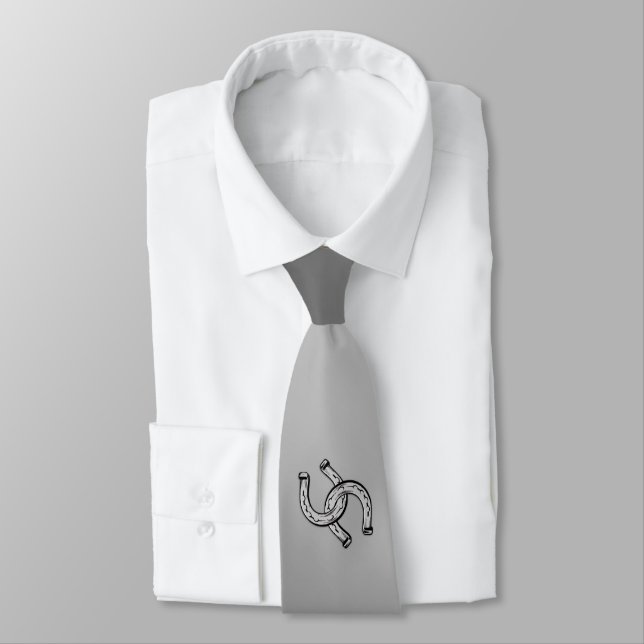 Popular Lucky Horseshoes on Silver Tie (Tied)