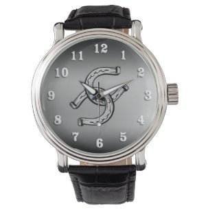 Popular Lucky Horseshoes on Silver Watch