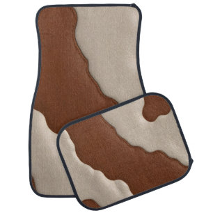 Popular Luxury Elegant Faux Cow Leather Collection Car Floor Mat