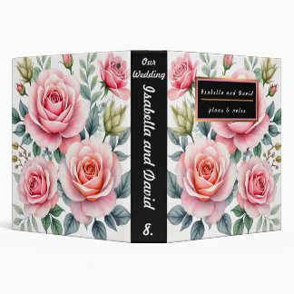 Popular Luxury Pink Roses Beautiful Collection 3 Ring Binder