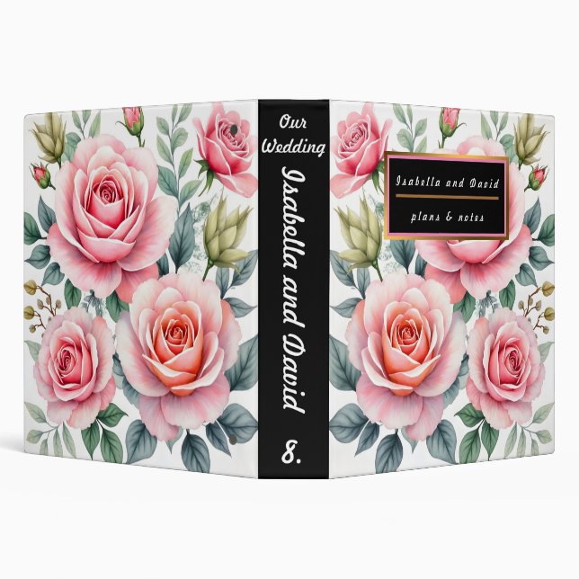 Popular Luxury Pink Roses Beautiful Collection 3 Ring Binder (Background)