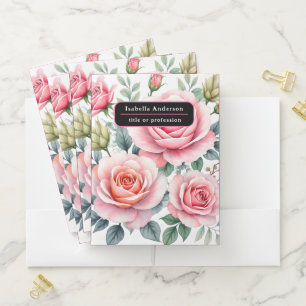 Popular Luxury Pink Roses Beautiful Collection Pocket Folder