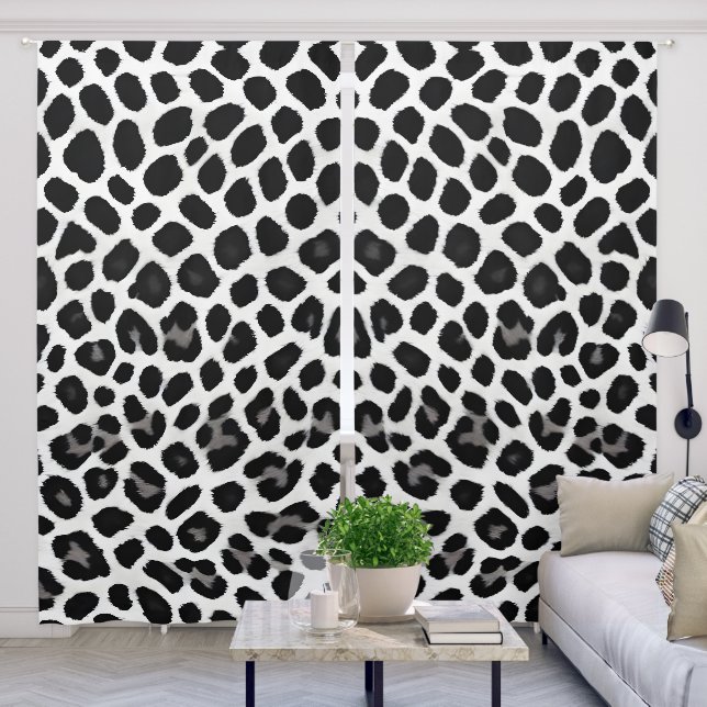Popular Luxury White Leopard Elegant Collection Blackout Curtains (Living Room)
